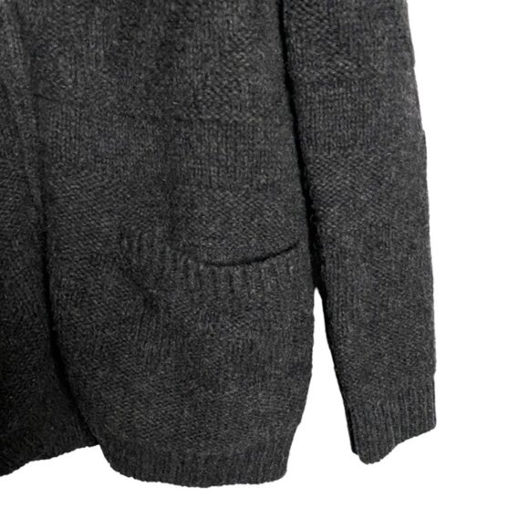 Aritzia x TNA Women's Charcoal Gray Torridon Full Zip Lambswool Knit Cardigan - Picture 4 of 8